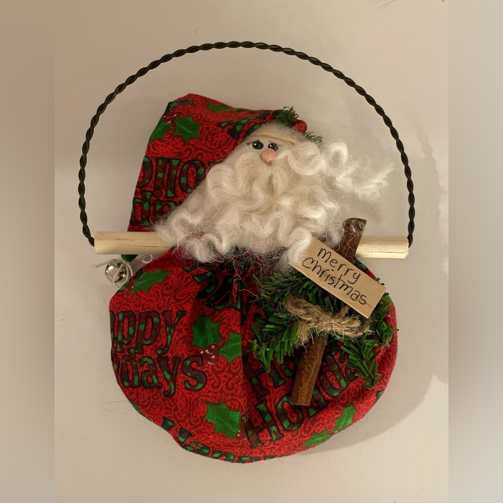 Festive Santa Door Hanger - Red and Green